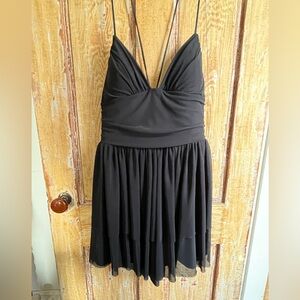 Halara Backless Crisscross Lace Up Mesh Layered Mini Dress XL